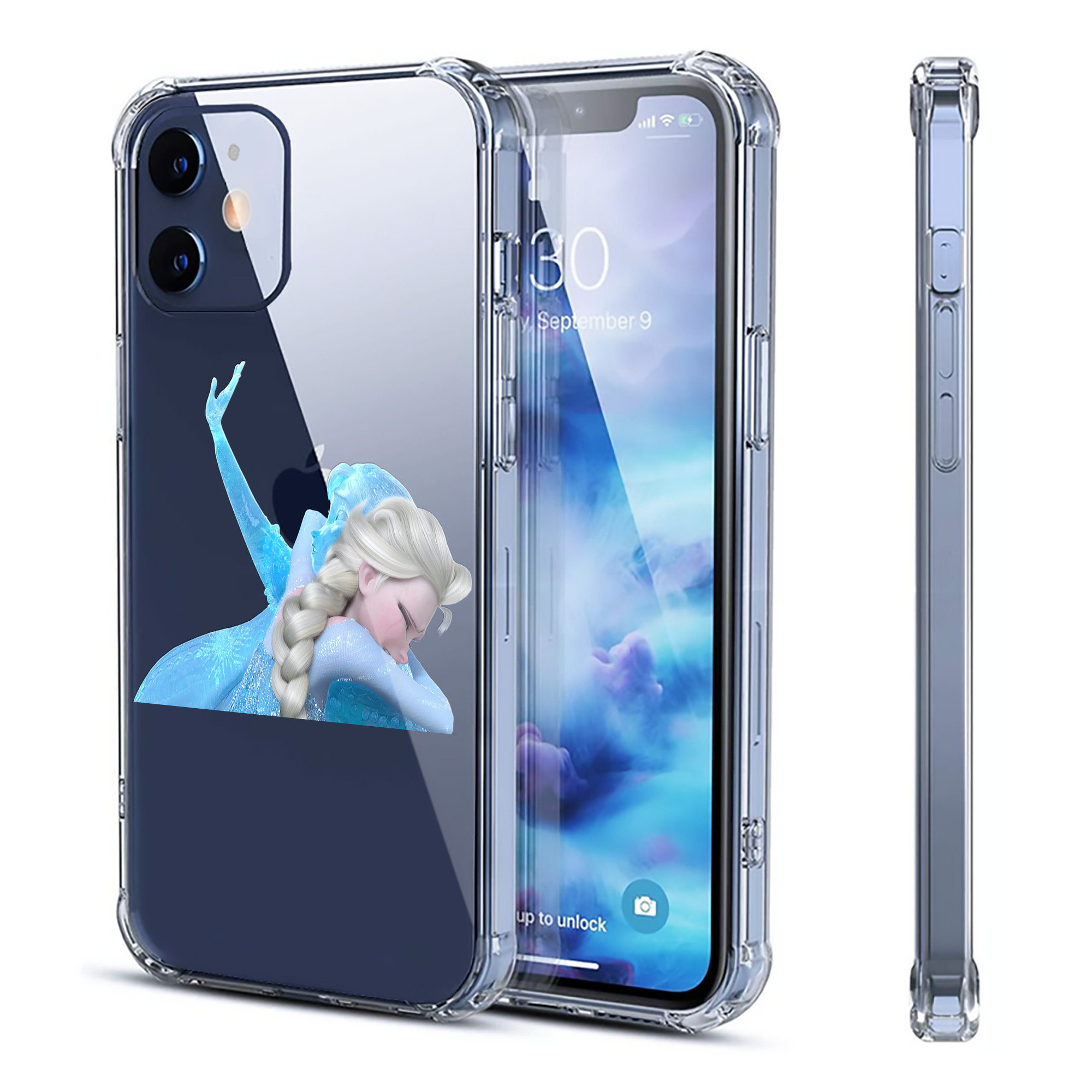 （画像用） アナと雪の女王 アンナ エルサ Frozen Anna Elsa 【iPhone 12シリーズ対応】透明スマホケース（クリアソフトケース）